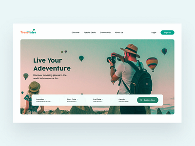 Hero Section | UI Design | Travel Website design figma landing page landing page ui landing pages mobile app ui uiux design user experience user interface ux web design website design