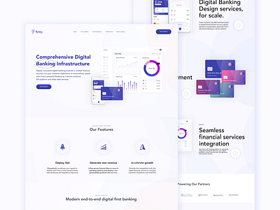 Digital Banking App | Fintech App banking website design fintech website landing page landing page ui ui uiux design user experience user interface ux web design webpage design website design website redesign