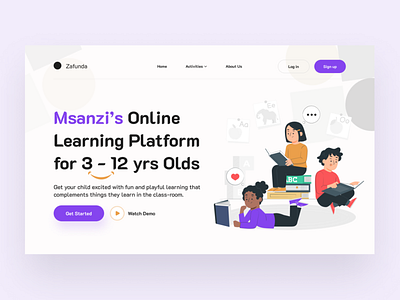 Kids Online Learning Platform website | Landing Page design graphic design landing page landing page ui landing pages ui uiux design user experience user interface ux web design webpage design website design website redesign