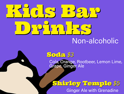 Menu - Kids Bar Drinks graphic design