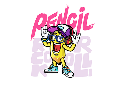 Rock&Roll Pencil adobe illustrator 2019 graphic design illustration vector