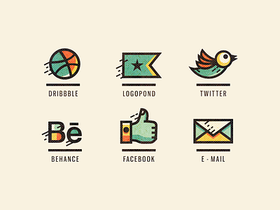Adline / Social icons (Retouched) adline behance brassai customized icon design icons mail media personal social social icons twitter