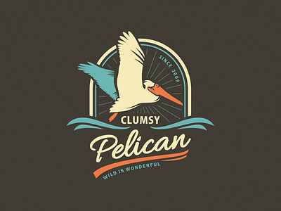 Clumsy Pelican [wip] adline bird brassai clumsy endangered animals logo logo design nature pelican szende wild wildlife
