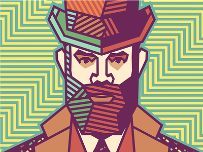 Rameet Chawla - Gentleman [portrait & pattern] adline brassai chromoluminarism corrugate gentleman illustration primary radiaton szende vector