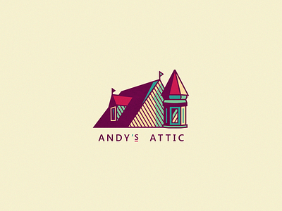 Andy's Attic [Final version] brassai chromoluminarism creative fun house logo logo design primary radiaton szende victorian