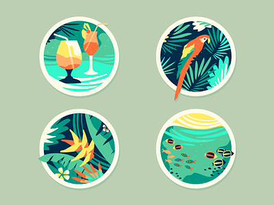 Tropical [Icons] badge brassai cocktails exotic icon icon design icons nature sea summer sun tropical