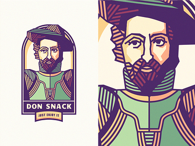 "Don Snack" [Mascot - Final] adline branding brassai chromoluminarism corrugate emblem gentleman logo mascot medieval radiaton szende