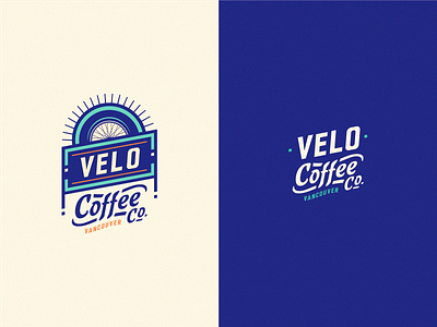 Velo Coffee Co. adline branding brassai coffee emblem logo velo