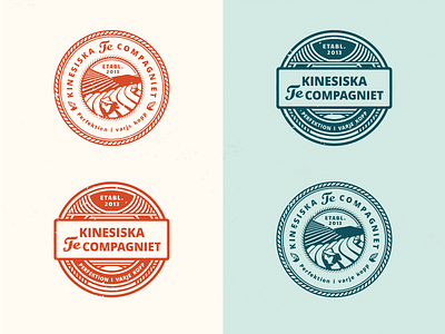 Stamp Concepts for "Kinesiska Te Compagniet" adline badge brassai chinese emblem stamp swedish tea