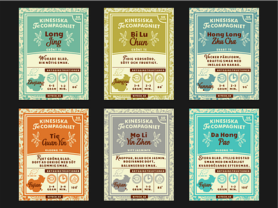 Tea Labels for Zip bags [Kinesiska Te Compagniet] adline brassai china label pattern print swedish tea