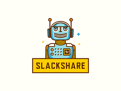 Slackshare [Final version] adline brassai logo logo design robot