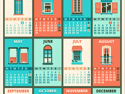 Calendar - 2016 / Windows by Szende Brassai on Dribbble