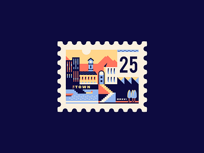 Stamp adline brassai building print stamp town