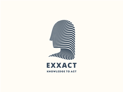 Exxact [Knowledge to Act - Final Version] act brassai head logo logo design profile