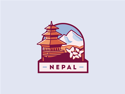 Icon Concept [Final Version] badge brassai emblem flower icon lokta mountain mt everest nepal pagoda