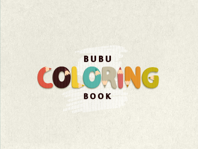 Bubu Coloring Book book children color colored design fun illustration letter letters logo pencil striped texture typography vector