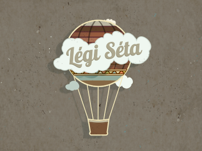 Légi Séta(Air Walk) adline air balloon cloud design illustration logo légi séta walk