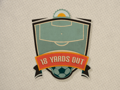 18 Yards Out (Vintage) 18 adline design emblem football game logo out soccer sun vector yards