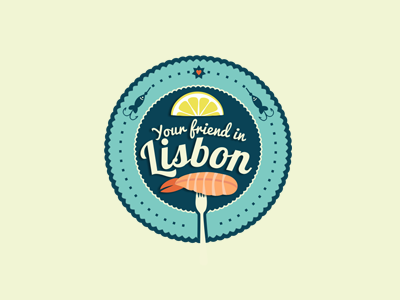 Your Friend In Lisbon adline branding brassai emblem fish friend heart identity illustration lemon logo seafood