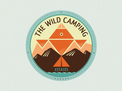 The Wild Camping Estates adline bird brassai camping desing emblem fish illustration logo mountain nature river szende wild