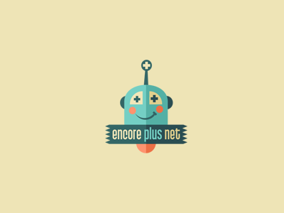 Encore Plus Net adline branding brassai design illustration logo net plus robot smile web