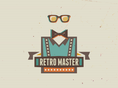 Retro Master 3d 3d glasses adline bow branding design emblem fun glasses logo master retro vintage