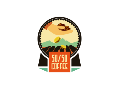 50/50 Coffee adline branding brassai coffee design ecuador emblem export logo organic szende