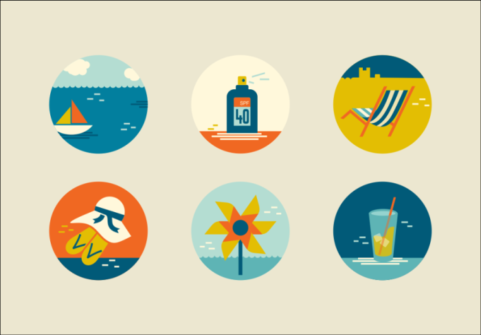 Summer/Seaside (icons) by Szende Brassai on Dribbble