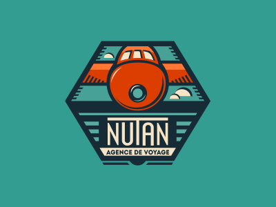 Nutan - Agence de voyage (avion) adline aeroplane agency branding brassai clouds design emblem logo logo designer travel traveling