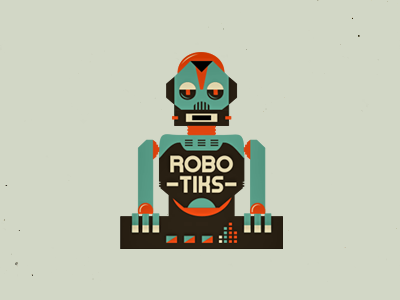 Robotiks adline brassai dj logo logo designer music party robot