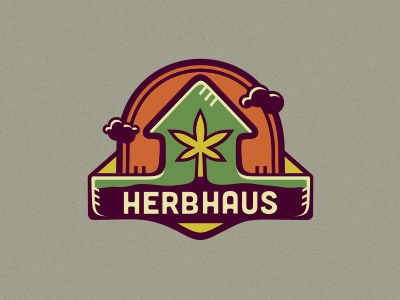Herbhaus adline branding cannabis house logo medical organic