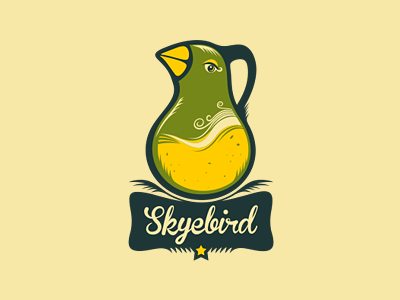 Skyebird (the final version) adline bird branding fruit green healthy illustration juice lemon local logo logo design logo designer orange peas radish salad vegetable vegetables