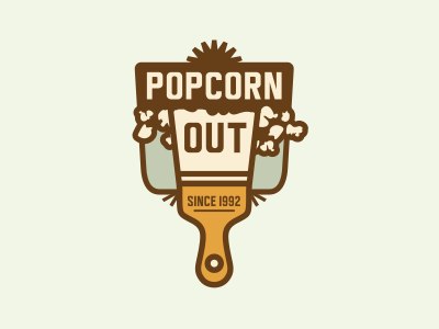 Popcorn Out #2 adline branding brassai ceiling design emblem logo out popcorn spatula