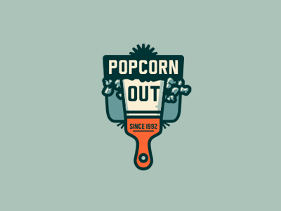 Popcorn Out adline branding brassai ceiling design emblem logo out popcorn spatula