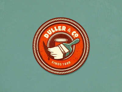 Duller & Co (wip) adline badge branding brassai brush can color colored emblem friendly helpful label logo out of the box paint personal retro shop special szende traditional vintage