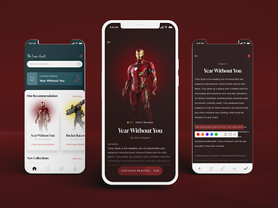 👨‍🚒 android app avengers comic book comics design ios iron man logo mobile app racoon rocket ui ux