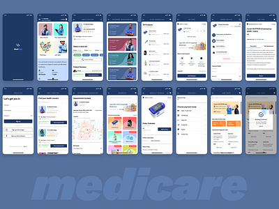 Medicare App android checkup covid covid 19 diagnosis doctor healthcare ios laboratory medical mobile ui pharmacy ui