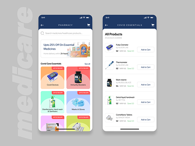 Medicare - Pharmacy android appointment concept design doctor healthcare ios medical mobile app ui