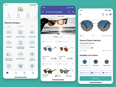 Redesigning Lenskart Mobile App booking chasma contact lens ecommerce eyewear lenskart redesign shopping spectacles spects