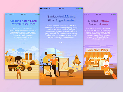 Startup Empowering brandefine character flat gradient illustration landing mobile ui ux vector