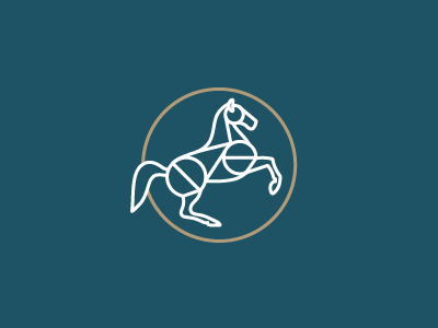 Horsin' Around branding horse logo symbol
