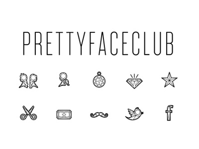 prettyfaceclub final icon set diy event icon illustration location mustache