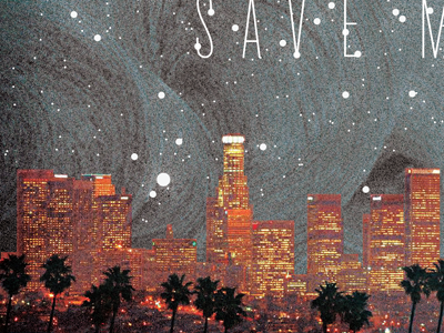 Cover Art album city constellation cover ep la palm trees save me skyline stars texture typography