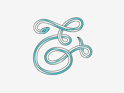 Healthy & Happy ampersand and custom new year snake tattoo typography