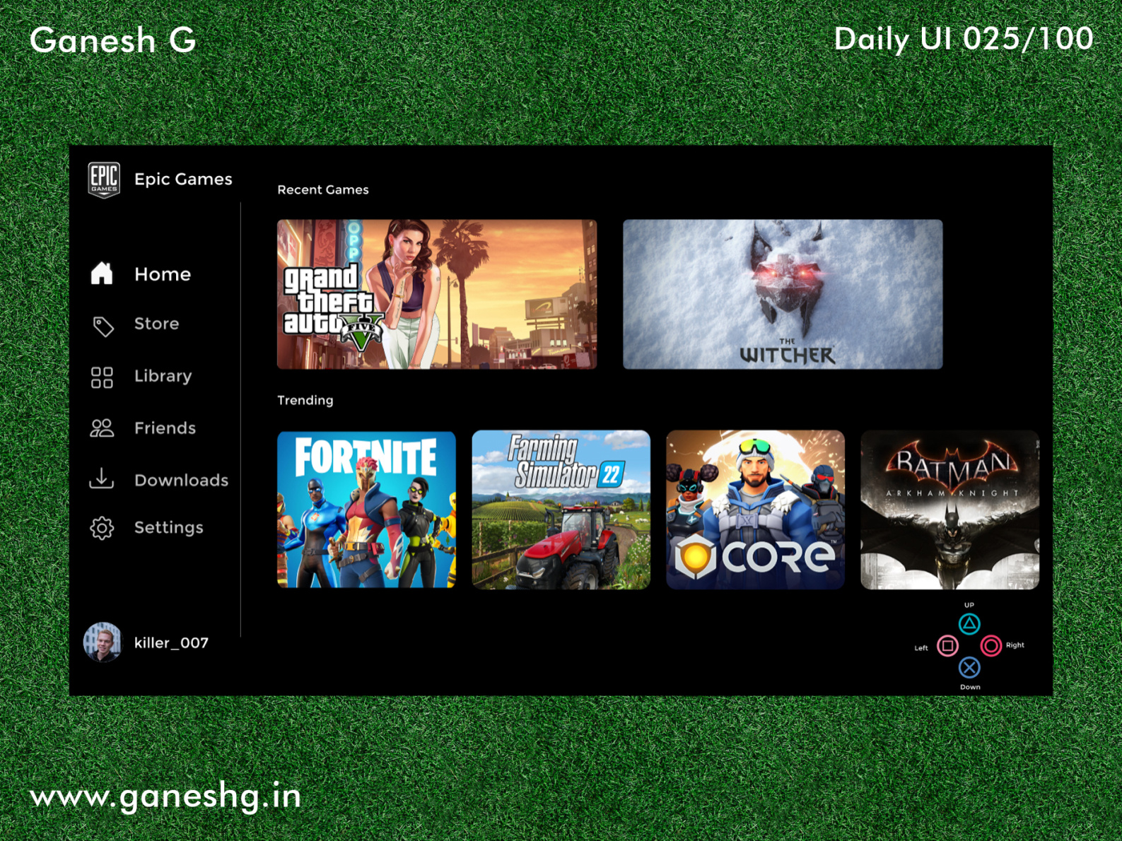 TV App of Epic Games by Ganesh G on Dribbble
