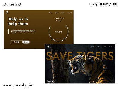 Crowdfunding platform for saving animals app branding conistentcy dailyui design illustration logo ui ux vector