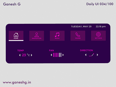Car Interface - Purple Theme app branding conistentcy dailyui design illustration logo ui ux vector