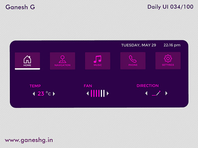 Car Interface - Purple Theme