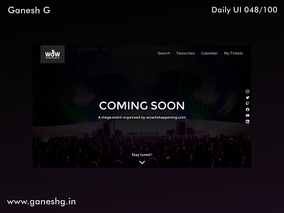 Coming Soon Landing Page app branding conistentcy dailyui design illustration logo ui ux vector