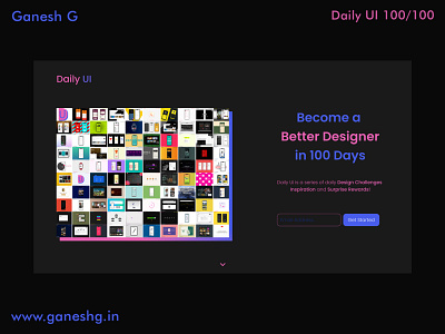 Daily UI Landing Page. Day 100